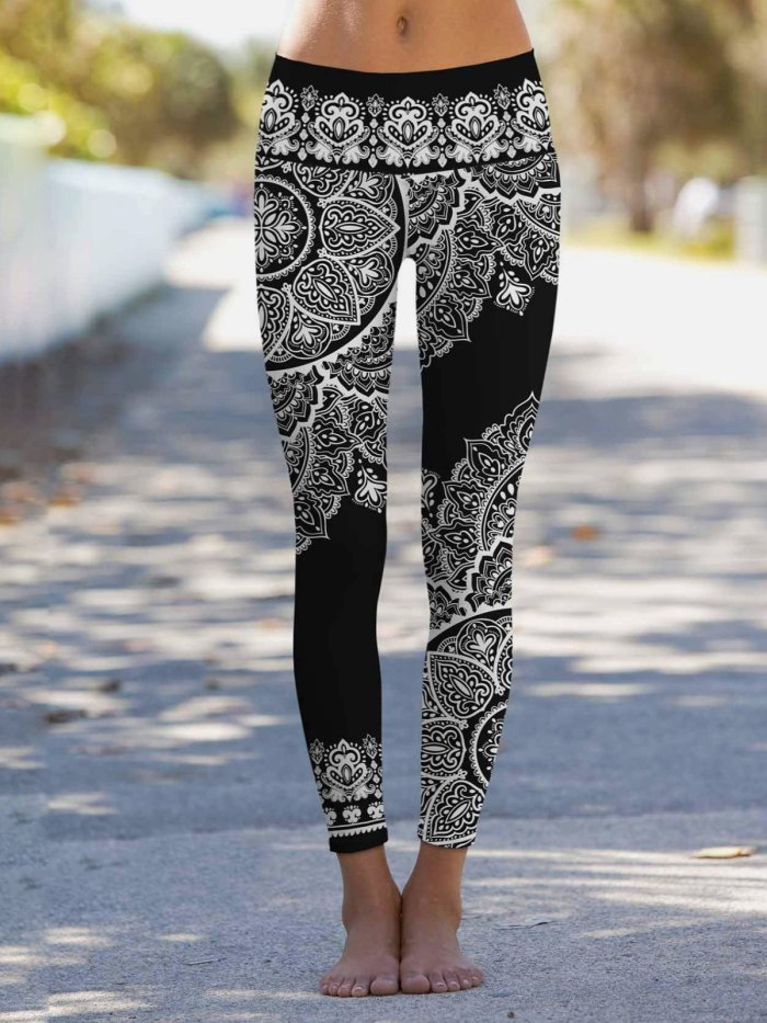 Casual Plus Size Printed Pants
