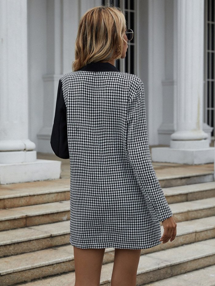 Chic and fashion Double-breasted black and white workday blazers