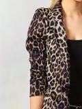 Leopard Pattern Single Button Blazer