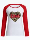 Letter & Heart Print T-shirt