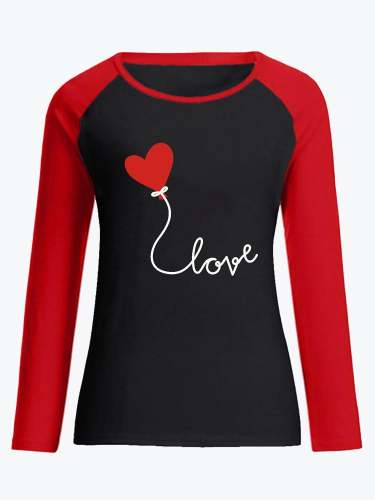 Color Block Heart Graphic T-shirt