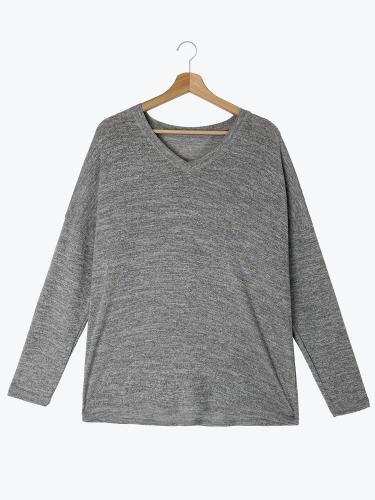 Solid Batwing Sleeve Loose Top T-shirts