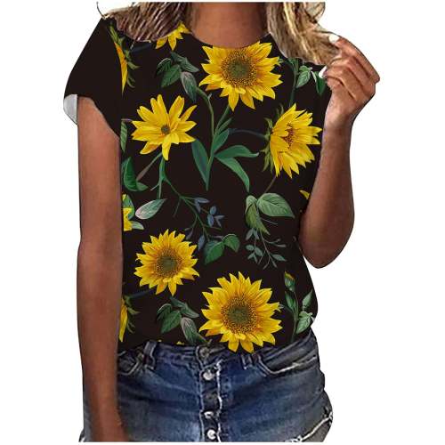 Sunflower women round neck short sleeve T-shirts