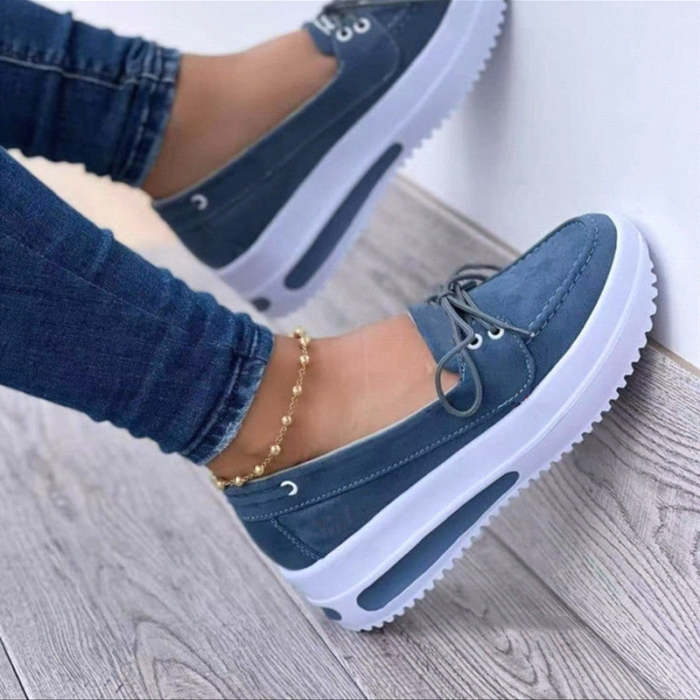 Women's round toe casual thick shoes flats