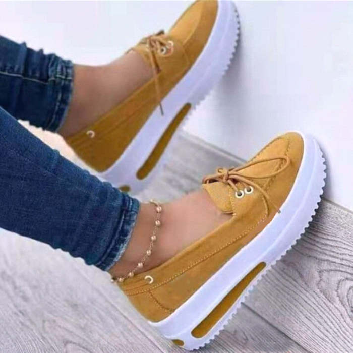 Women's round toe casual thick shoes flats