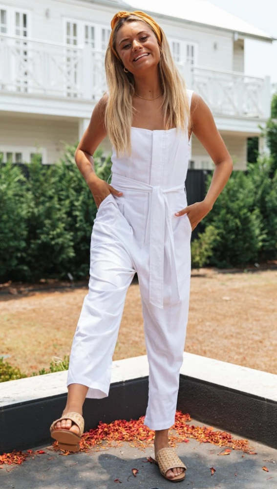 Fashion Street Solid Split Joint Square Collar Loose Women Jumpsuits