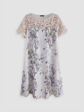 Lace Floral Boho Short sleeve Woven Shift Dresses