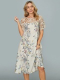 Lace Floral Boho Short sleeve Woven Shift Dresses