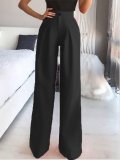 Women's Pants Solid Casual Straight Wide Leg Pants