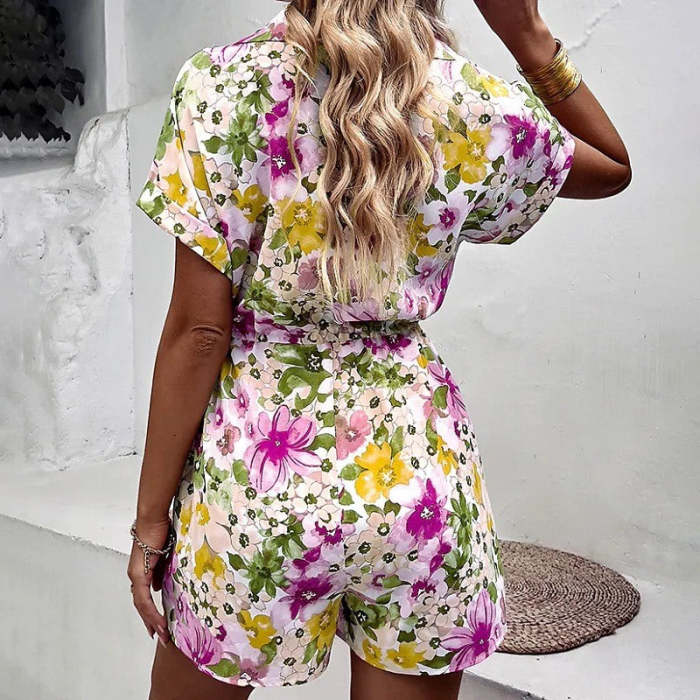 Stylish women floral printed casual jumpsuits