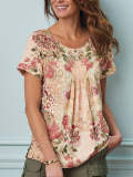 Women's casual floral print top shirts