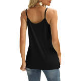 V neck lace design women summer shirts plain vests