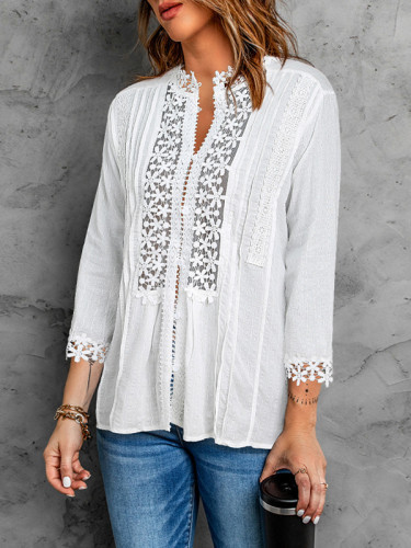SWEET MARY CROCHET LACE LOOSE BLOUSES