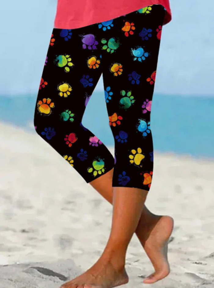 Daily fashion printed casual leggings pants for lady