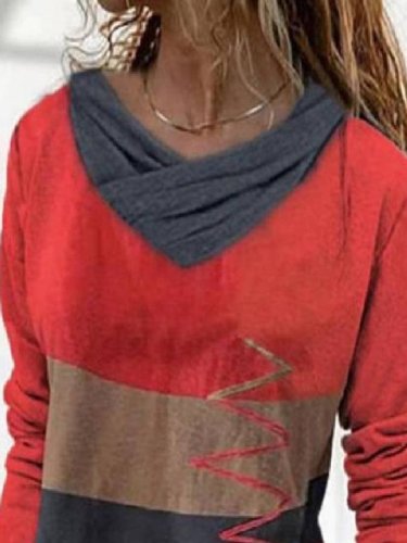 Color Patchwork Long sleeve T-shirts