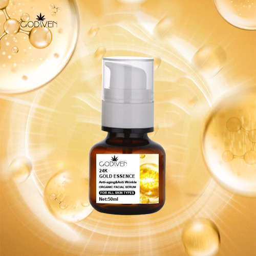 Oem Odm Natural Vegan Organic 24K Gold Anti Wrinkle Anti Aging Anti Acne Whitening Face Serum