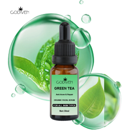 Custom Beauty Personal Care Acne Treatment Green Tea Hyaluronic Acid Facial Face Whitening Serum