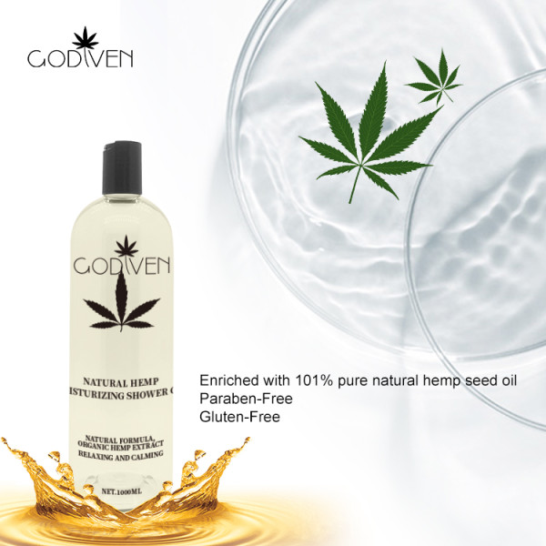 Relaxing shower gel bottle,rich cannabinols to relieve inflammation,support private label for the body wash with lower MOQ