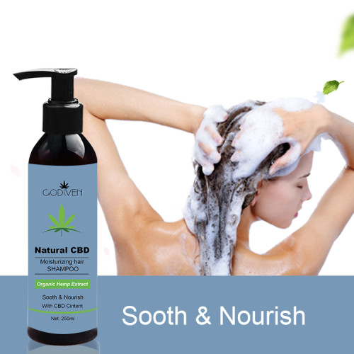 Amazon Hot Sale Product Natural CBD Content Relieve Scalp Inflammation Shampoo Hair Fall Black