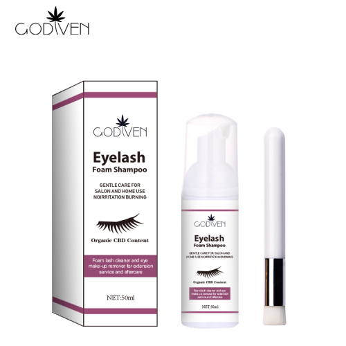 Natural Vegan Organic Prolong Concentrate Thick Organic Foam Eyelash Cleanser With Cleanser Brush