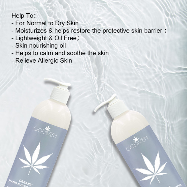 100% natural hemp body lotion whitening with real cbd content, enriched cannabiniols help to moisturizing dry skin