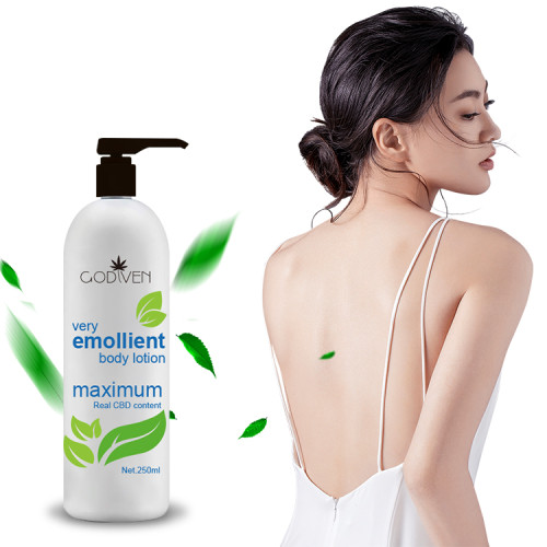 Natural cbd body lotion bottle with real Hemp oil, enriched cannabiniols content good for relaxing dry and tired skin