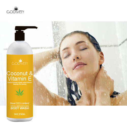 Natural Vegan Organic CBD Terpene Support Customized Cheap Price Liquid Soap Moisturizing Rose Body Wash Shower Gel