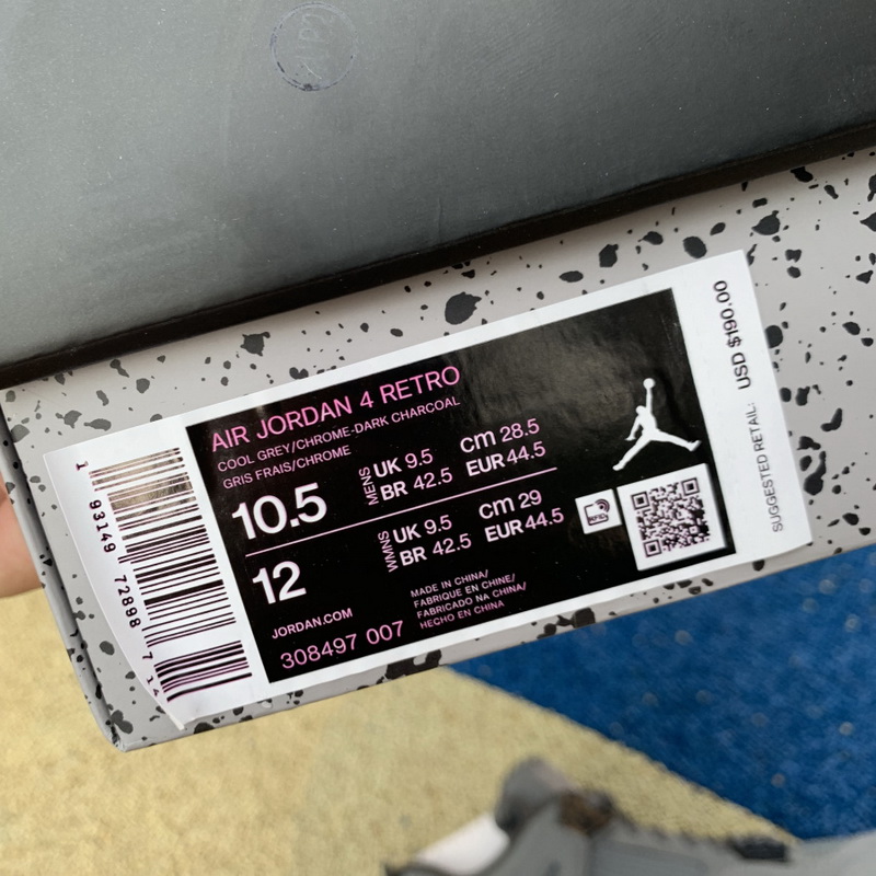 Authentic Air Jordan 4 “Cool Grey”