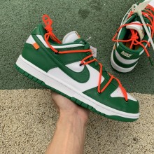 Authentic OFF-WHITE x Nike Dunk Low Green GS