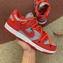 Authentic OFF-WHITE x Nike Dunk Low Red Grey