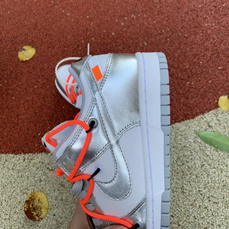dunk low off white silver