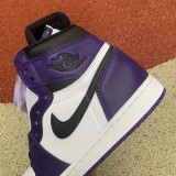 Authentic  Air Jordan 1 High Court Purple White