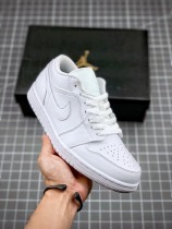 Air Jordan 1 Low Triple White Tumbled Leather