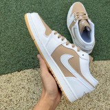  Air Jordan 1 Low Hemp White