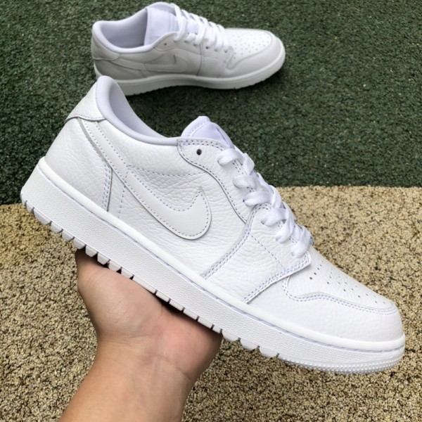 Jordan 1 Low Triple White Tumbled Leather