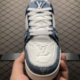  Louis Vuitton Trainer Monogram Denim White Blue