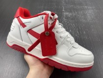 OFF-WHITE Out Of Office  OOO  Low Tops White Red