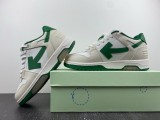  OFF-WHITE Out Of Office OOO Low Tops White Green 