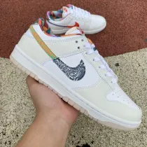  Nike Dunk Low White Multi-Color Paisley