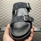 Dior Aqua Sandals Black Oblique Canvas