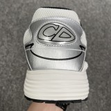 Dior B30 White Mesh Silver-Tone Metallic Calfskin