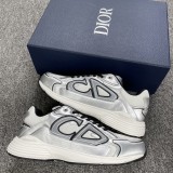 Dior B30 White Mesh Silver-Tone Metallic Calfskin