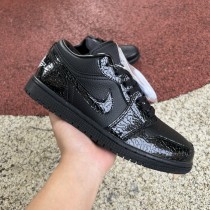 Jordan 1 Low SE Patent Elephant Black