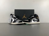 Jordan 1 Mid SE Black Metallic Silver Sail Metallic Gold