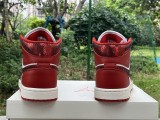 Jordan 1 Mid SE Red Cracked Leather