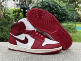 Jordan 1 Mid SE Red Cracked Leather