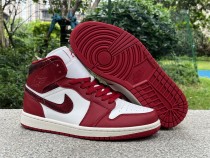 Jordan 1 Mid SE Red Cracked Leather