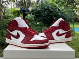 Jordan 1 Mid SE Red Cracked Leather