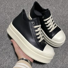 Rick Owens Mega Bumper Low Leather Black Milk