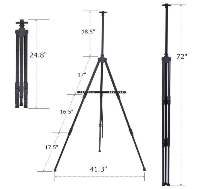 Adjustable Metal Sketch Easel Painting Stand UK AT1042